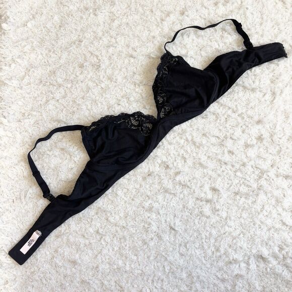 Pink Label Victoria Secret Adjustable Straps Black Ribbed Lace Detail Sz Unknown - Picture 8 of 12